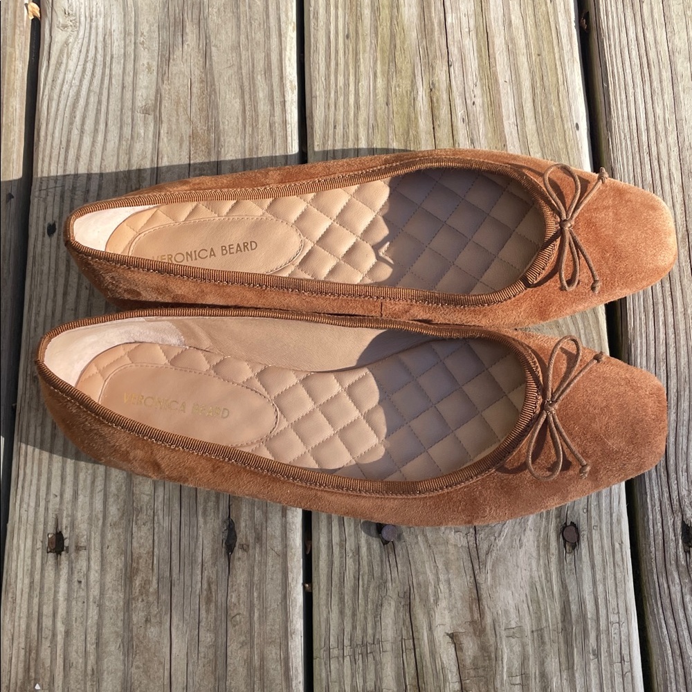 Veronica Beard Brown Suede Square Toe Ballet Flats 8.5M - Picture 3 of 12
